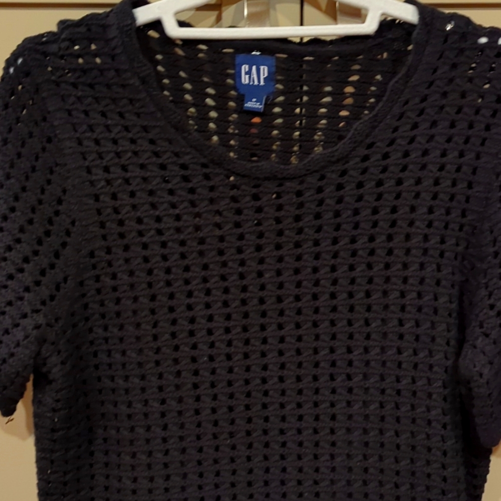 Gap black crochet short sleeves dress. Size medium.